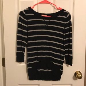 Black and gray striped sweater